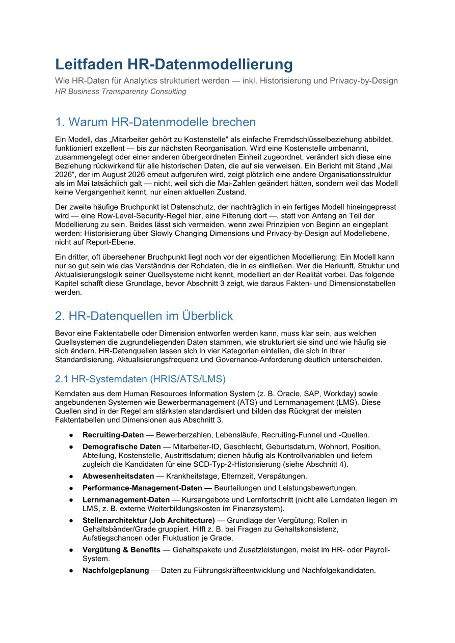HR data preparation and modelling — Preview